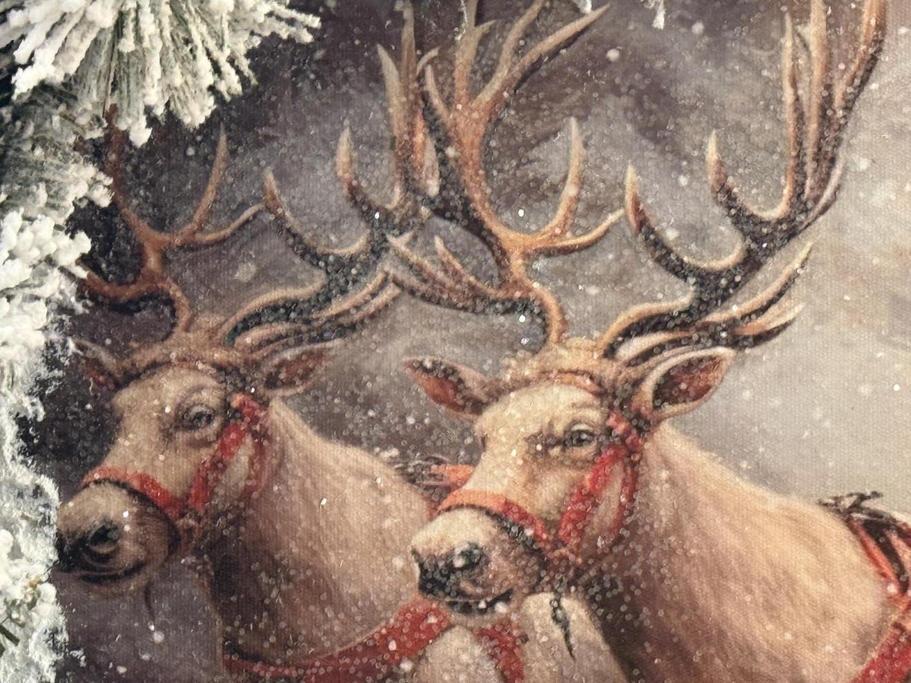 Santa With Sleigh and Reindeer