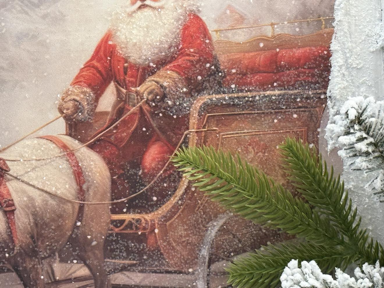 Santa With Sleigh and Reindeer